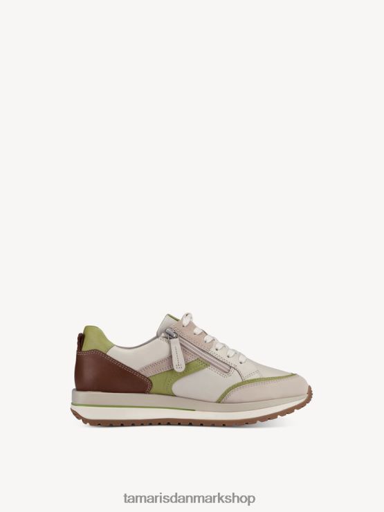Tamaris Kvinder læder sneaker - beige/elfenben kam XVXV8T173 sko