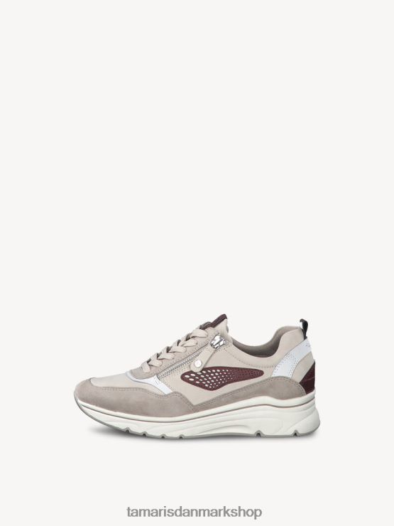 Tamaris Kvinder læder sneaker - beige/elfenben kam XVXV8T2270 sko
