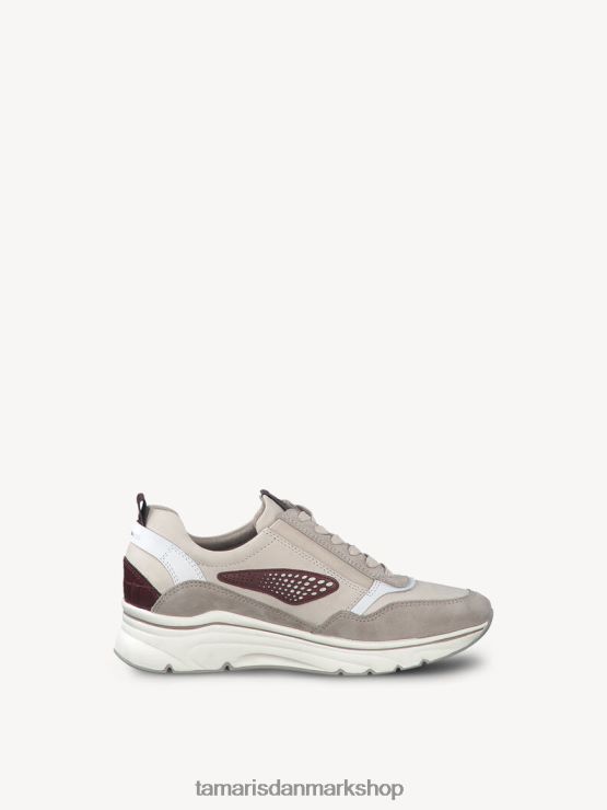 Tamaris Kvinder læder sneaker - beige/elfenben kam XVXV8T2270 sko
