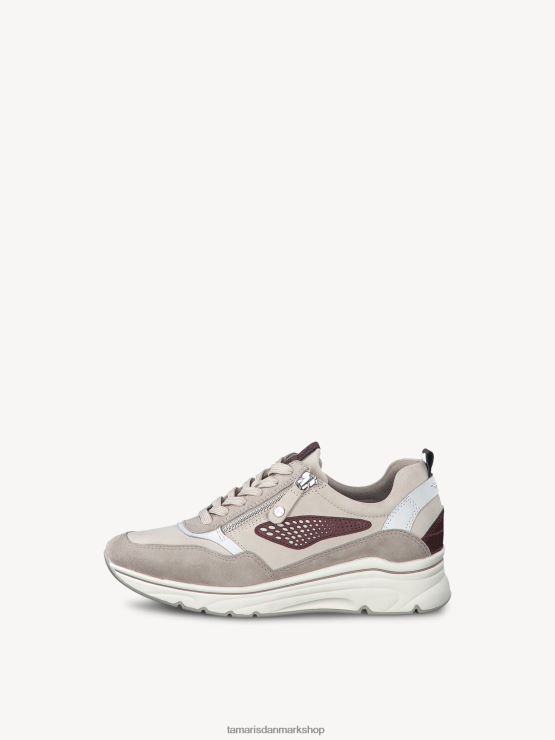 Tamaris Kvinder læder sneaker - beige/elfenben kam XVXV8T2270 sko