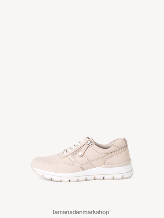 Tamaris Kvinder lædersneaker - beige/elfenben nubuc XVXV8T1885 sko