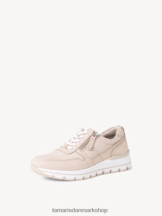Tamaris Kvinder lædersneaker - beige/elfenben nubuc XVXV8T1885 sko