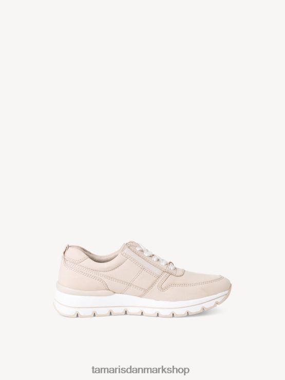 Tamaris Kvinder lædersneaker - beige/elfenben nubuc XVXV8T1885 sko