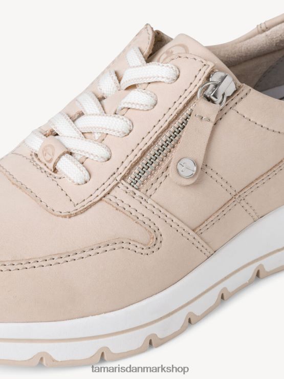 Tamaris Kvinder lædersneaker - beige/elfenben nubuc XVXV8T1885 sko