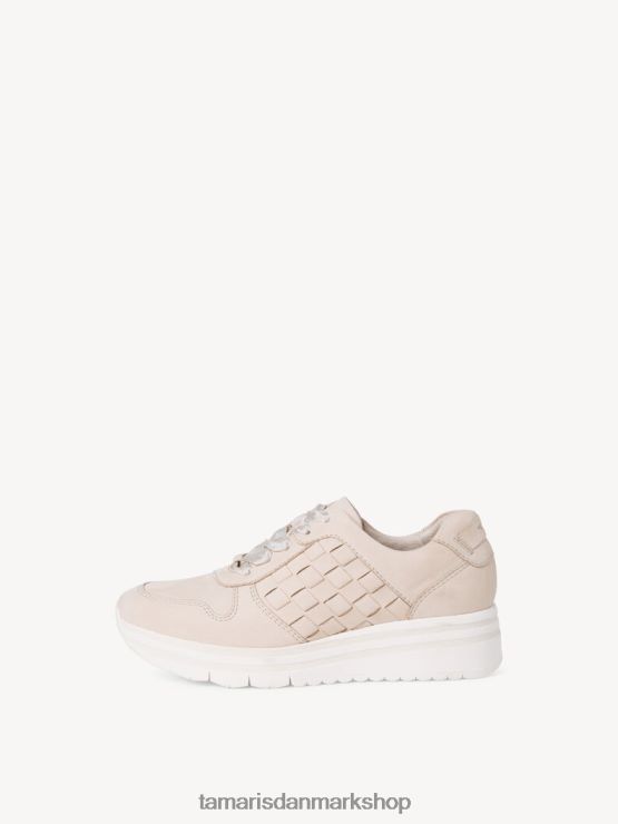 Tamaris Kvinder lædersneaker - beige/elfenben nubuc XVXV8T1910 sko