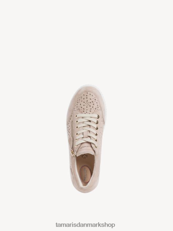 Tamaris Kvinder lædersneaker - beige/sand XVXV8T1056 sko