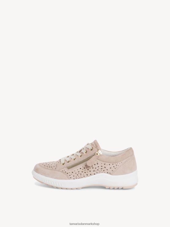 Tamaris Kvinder lædersneaker - beige/sand XVXV8T1056 sko