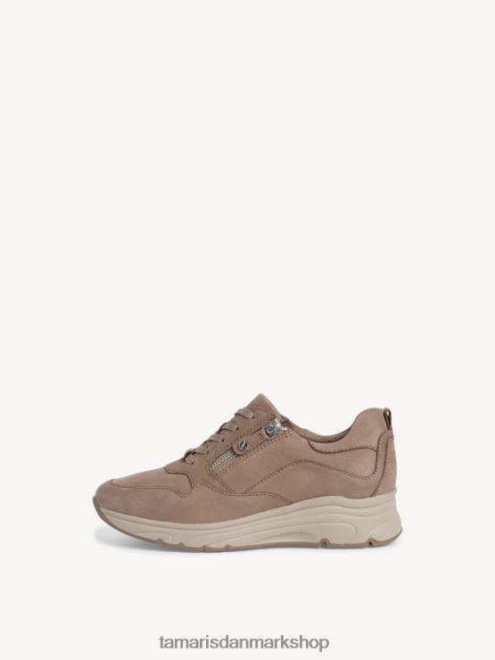 Tamaris Kvinder lædersneaker - beige/taupe nubuc XVXV8T2298 sko