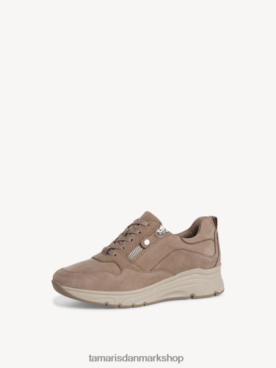 Tamaris Kvinder lædersneaker - beige/taupe nubuc XVXV8T2298 sko