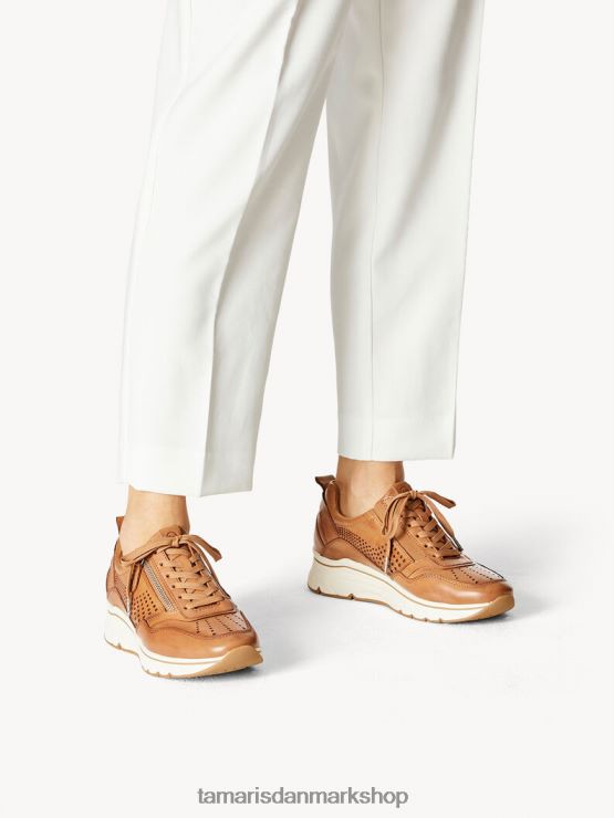 Tamaris Kvinder lædersneaker - brun/kamel struktur. XVXV8T1626 sko