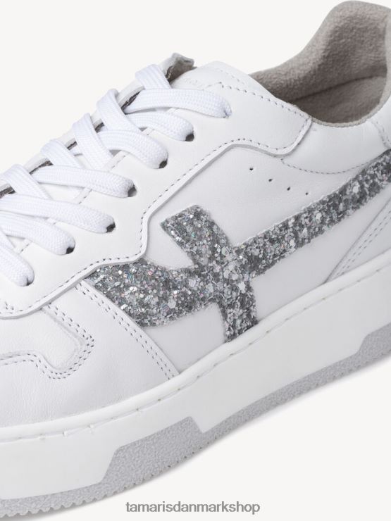 Tamaris Kvinder lædersneaker - hvid/hvid glam XVXV8T1778 sko