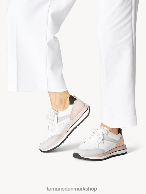 Tamaris Kvinder lædersneaker - hvid/hvid kam XVXV8T706 sko