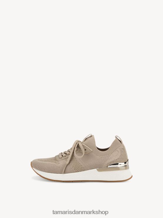 Tamaris Kvinder sneaker - beige/elfenben metallic XVXV8T1024 sko