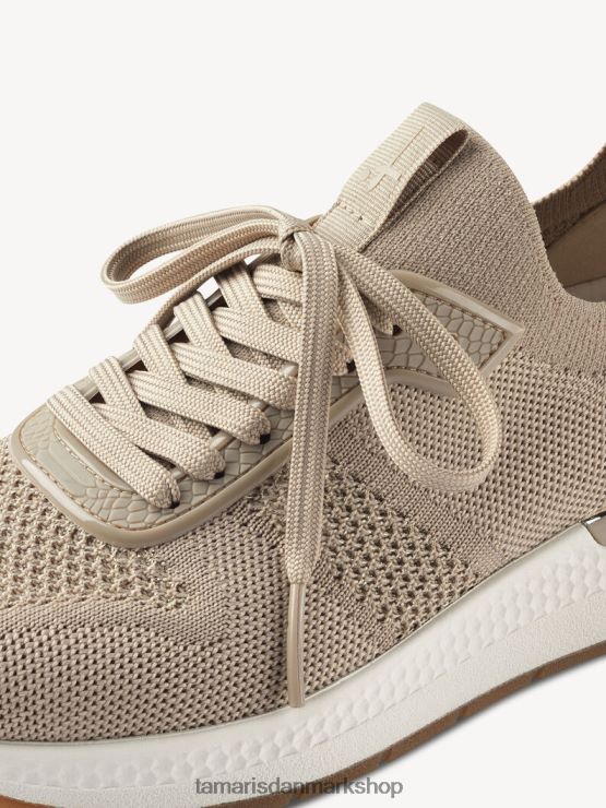 Tamaris Kvinder sneaker - beige/elfenben metallic XVXV8T1024 sko