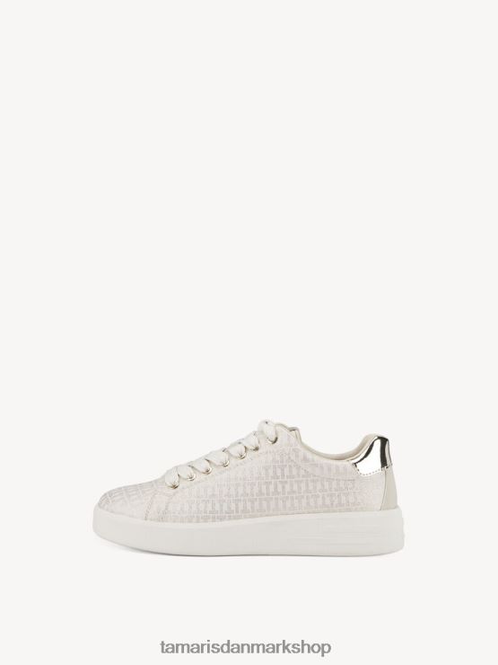 Tamaris Kvinder sneaker - beige/elfenben metallic XVXV8T1960 sko