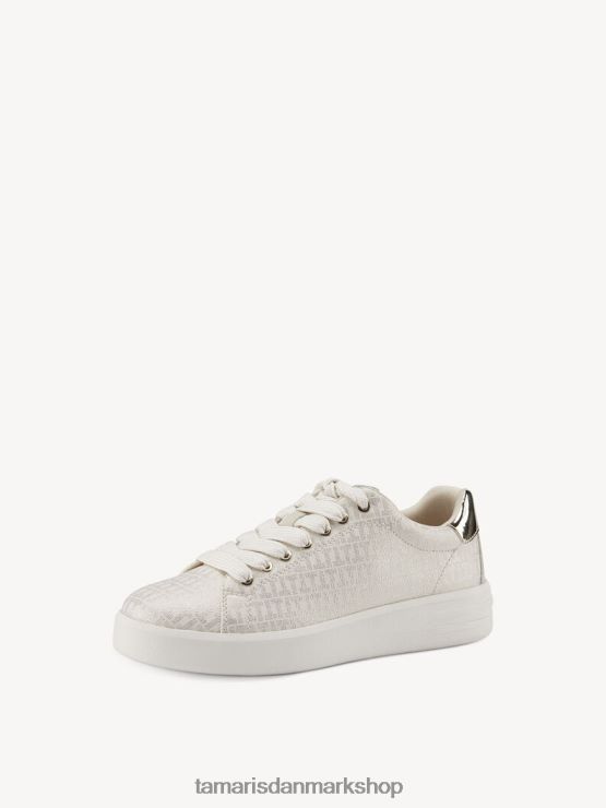 Tamaris Kvinder sneaker - beige/elfenben metallic XVXV8T1960 sko