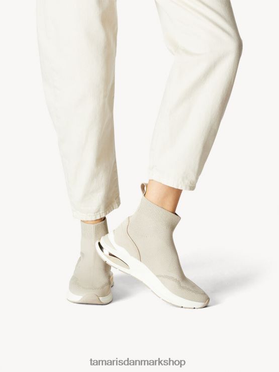 Tamaris Kvinder sneaker - beige/elfenben metallic XVXV8T624 sko