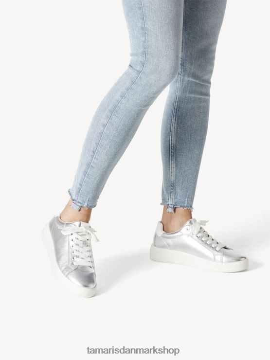 Tamaris Kvinder sneaker - metallic/sølv XVXV8T1996 sko
