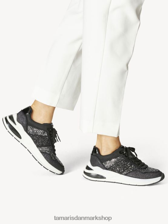Tamaris Kvinder sneaker - sort/sort glam uni XVXV8T457 sko