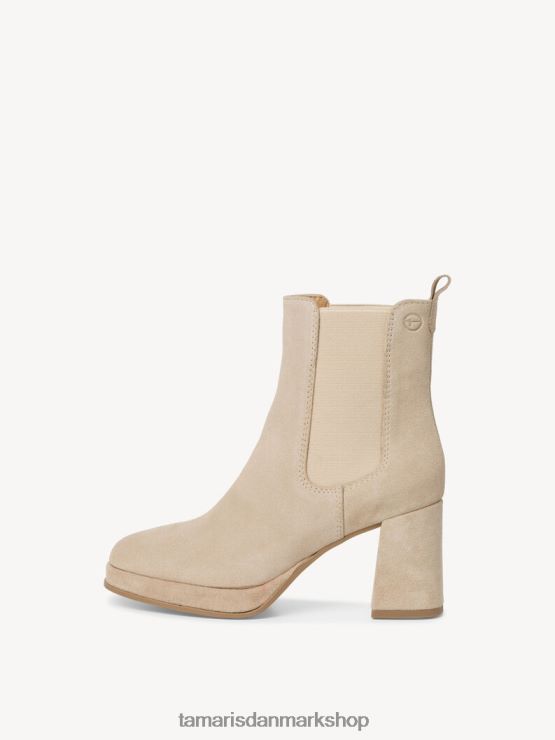 Tamaris Kvinder chelsea støvle i læder - beige/creme XVXV8T1 sko
