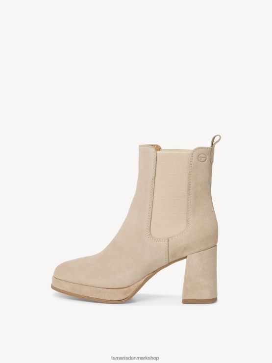 Tamaris Kvinder chelsea støvle i læder - beige/creme XVXV8T1 sko