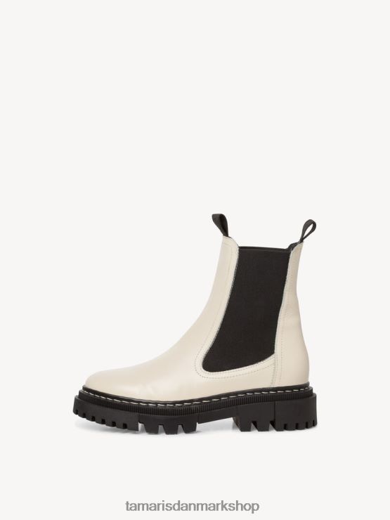 Tamaris Kvinder chelsea-støvle i læder - beige/elfenben XVXV8T1399 sko
