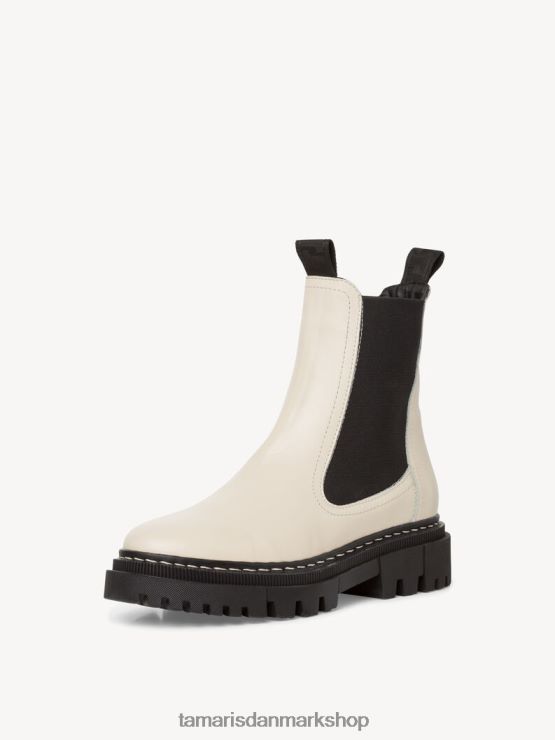 Tamaris Kvinder chelsea-støvle i læder - beige/elfenben XVXV8T1399 sko