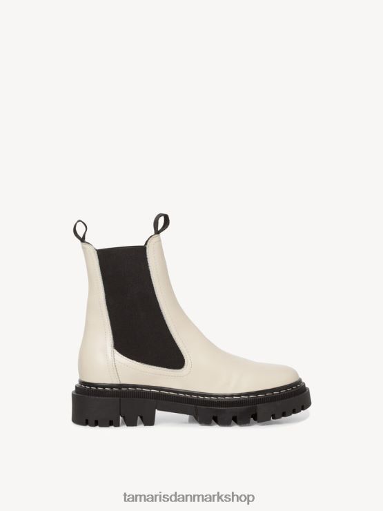 Tamaris Kvinder chelsea-støvle i læder - beige/elfenben XVXV8T1399 sko