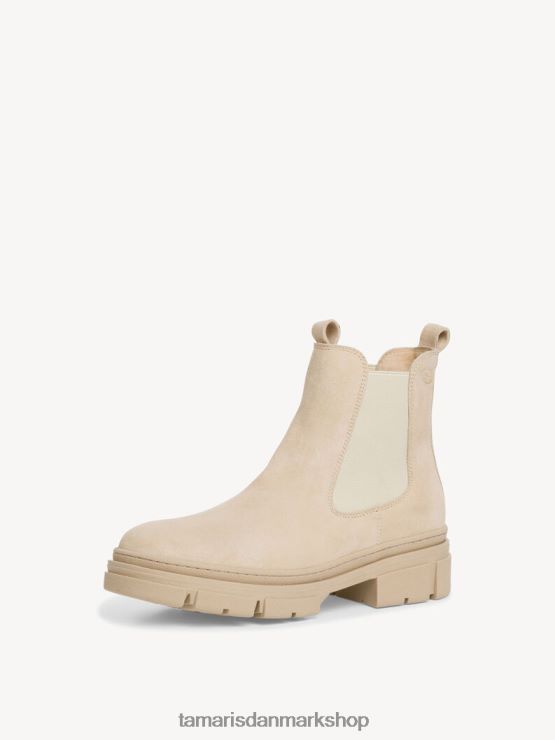 Tamaris Kvinder chelsea støvle i læder - beige/sand XVXV8T348 sko