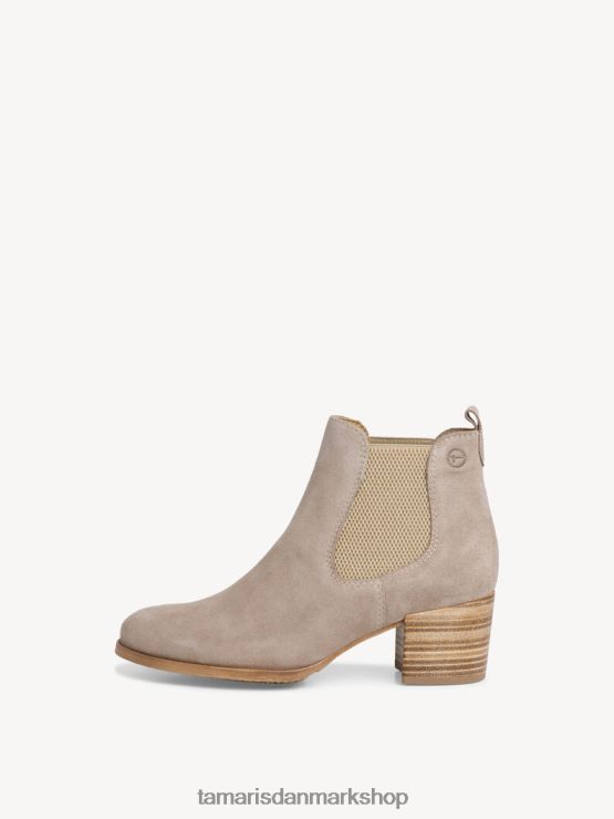 Tamaris Kvinder chelsea-støvle i læder - beige/taupe XVXV8T1078 sko