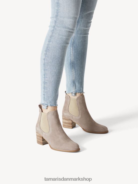 Tamaris Kvinder chelsea-støvle i læder - beige/taupe XVXV8T1078 sko