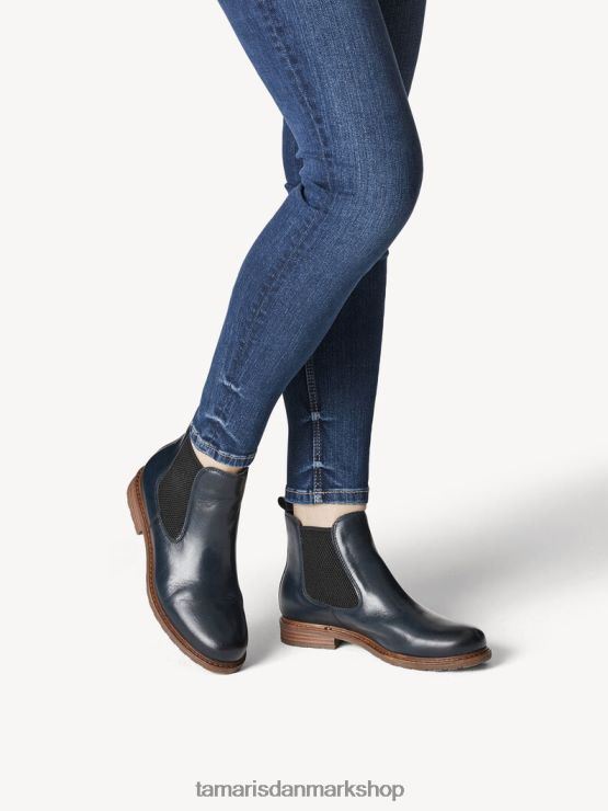 Tamaris Kvinder chelsea-støvle i læder - blå/marineblå læder XVXV8T2194 sko