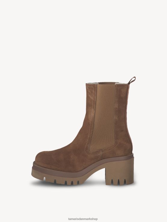 Tamaris Kvinder chelsea støvle i læder - brun/cognac XVXV8T1193 sko