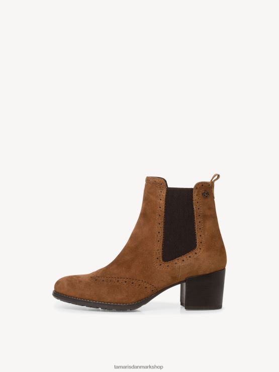 Tamaris Kvinder chelsea støvle i læder - brun/cognac XVXV8T1446 sko