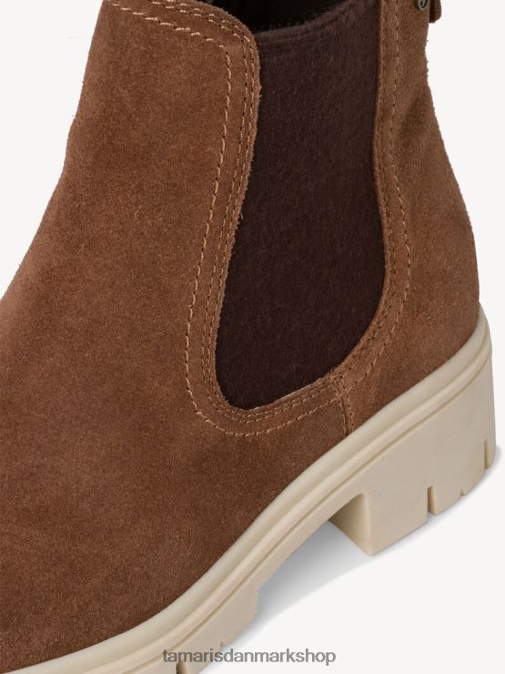 Tamaris Kvinder chelsea støvle i læder - brun/cognac XVXV8T1869 sko