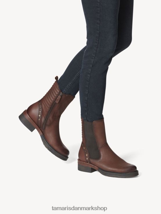 Tamaris Kvinder chelsea støvle i læder - brun/mocca XVXV8T1422 sko