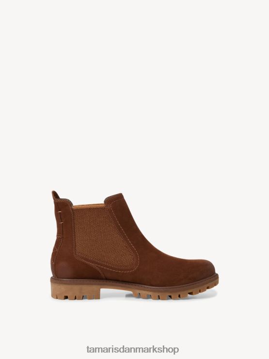 Tamaris Kvinder chelsea støvle i læder - brun/rød XVXV8T1250 sko