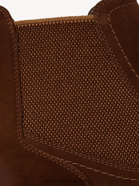 Tamaris Kvinder chelsea støvle i læder - brun/rød XVXV8T1250 sko