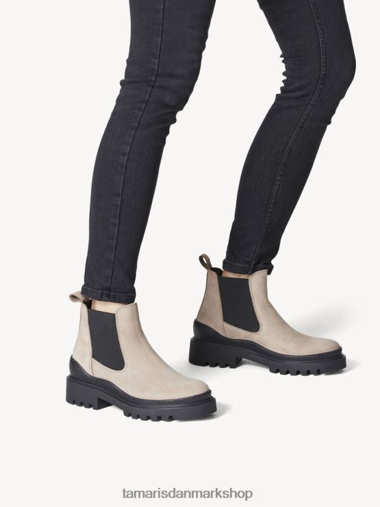 Tamaris Kvinder chelsea støvle i læder - brun/taupe XVXV8T1277 sko