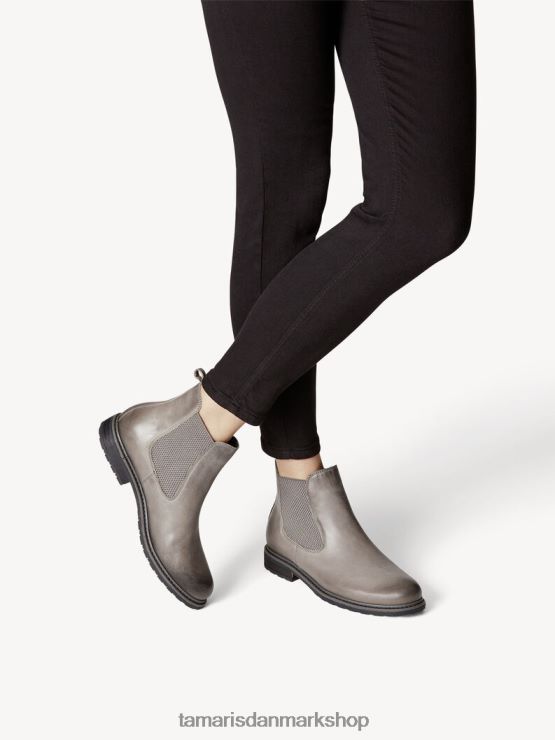 Tamaris Kvinder chelsea støvle i læder - grå/lt. grå uni XVXV8T2057 sko