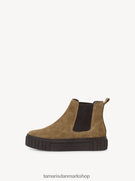 Tamaris Kvinder chelsea støvle i læder - grøn/oliven XVXV8T2108 sko