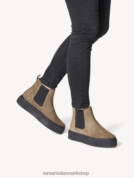 Tamaris Kvinder chelsea støvle i læder - grøn/oliven XVXV8T2108 sko