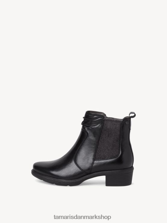 Tamaris Kvinder chelsea støvle i læder - sort XVXV8T1393 sko