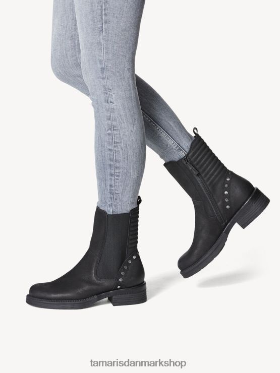 Tamaris Kvinder chelsea støvle i læder - sort XVXV8T1605 sko