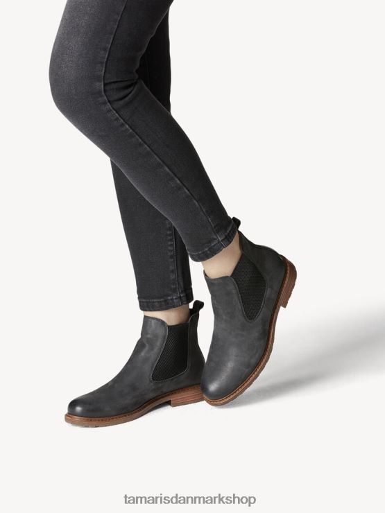 Tamaris Kvinder chelsea støvle i læder - sort XVXV8T1679 sko