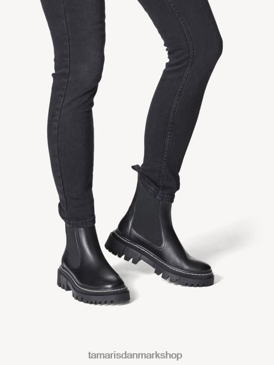 Tamaris Kvinder chelsea støvle i læder - sort XVXV8T1757 sko