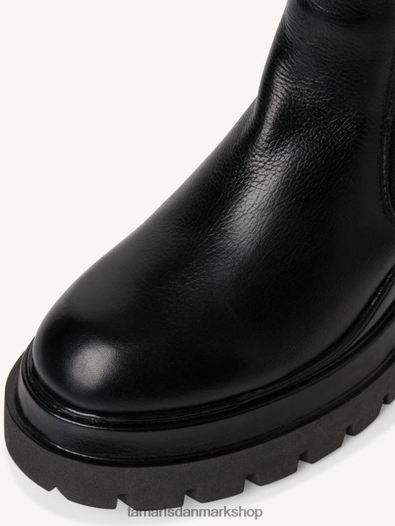 Tamaris Kvinder chelsea støvle i læder - sort XVXV8T1877 sko