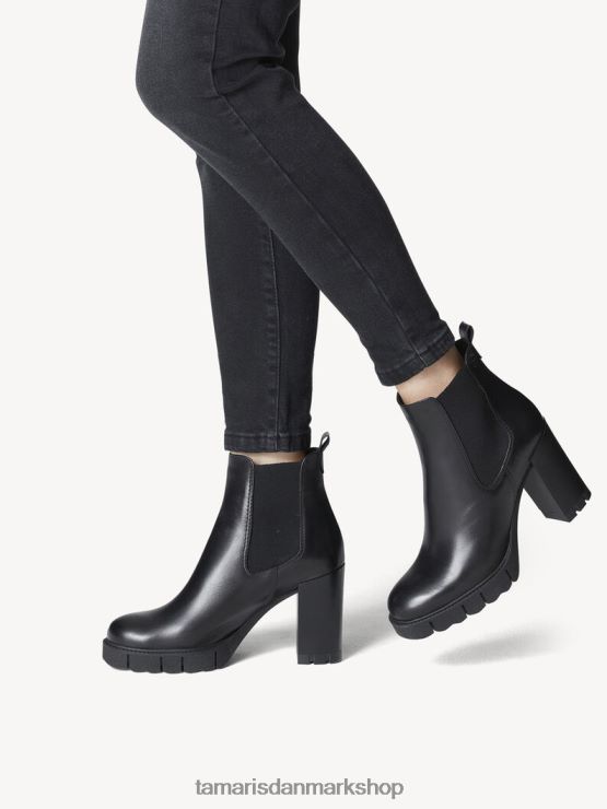 Tamaris Kvinder chelsea støvle i læder - sort XVXV8T2261 sko