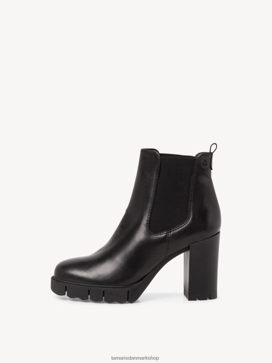Tamaris Kvinder chelsea støvle i læder - sort XVXV8T2261 sko