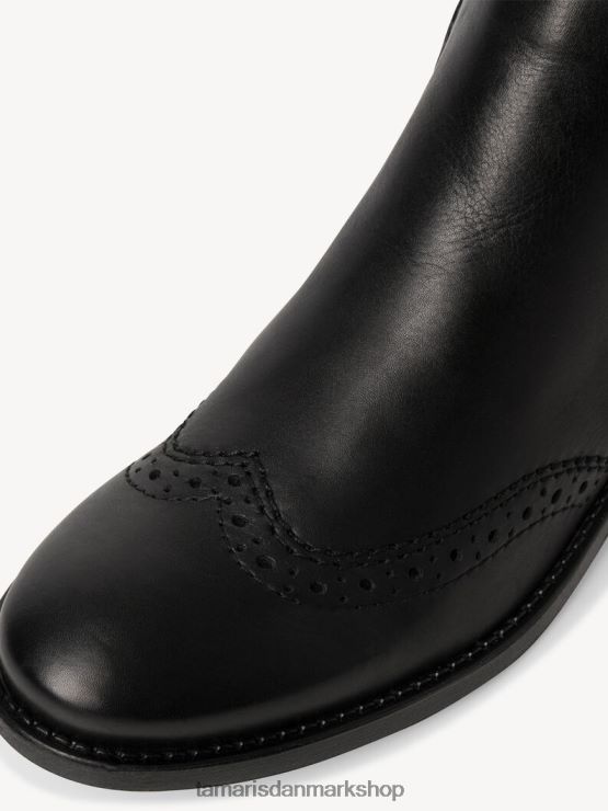 Tamaris Kvinder chelsea støvle i læder - sort XVXV8T2311 sko